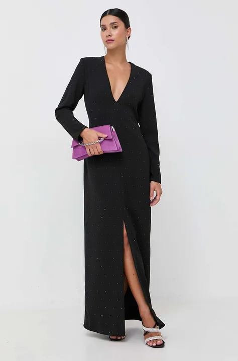 Šaty Silvian Heach čierna farba, maxi, oversize