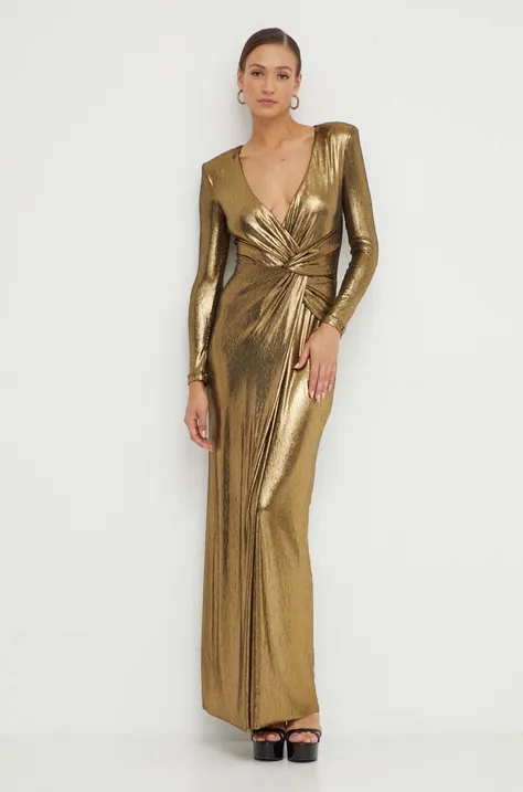Сукня Nissa колір золотий maxi облягаюча