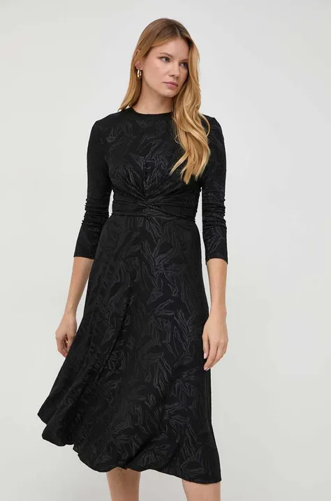Платье Nissa цвет чёрный midi расклешённая