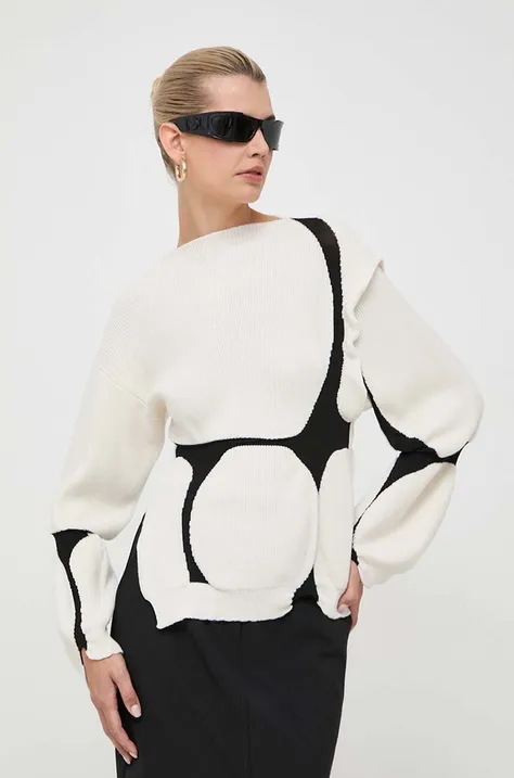 Liviana Conti sweter wełniany damski kolor beżowy