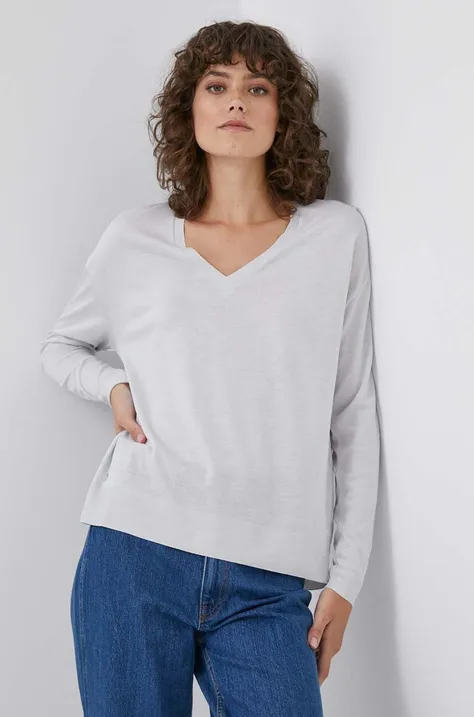Пуловер Mos Mosh дамски в сиво от лека материя
