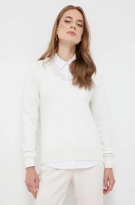 Silvian Heach sweter z domieszką wełny damski kolor beżowy
