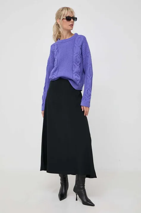 Liviana Conti sweter wełniany damski kolor fioletowy ciepły