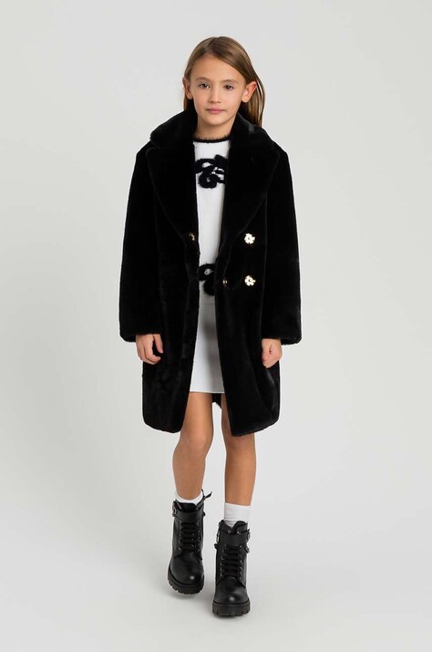 Detský kabát Twinset čierna farba, 242GJ2201
