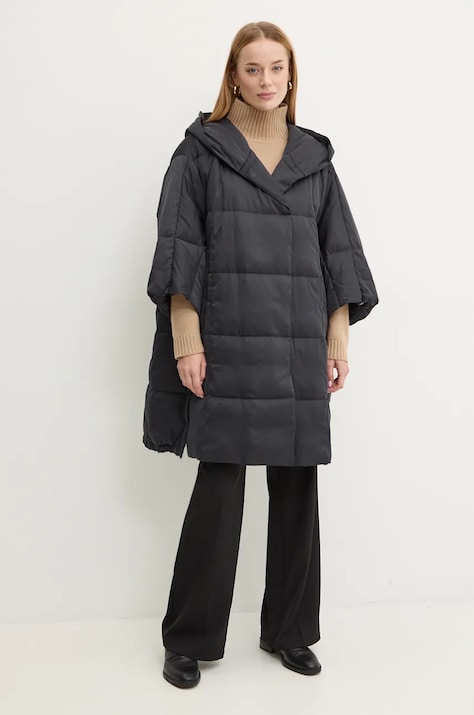 Liviana Conti geaca femei, culoarea negru, de tranzitie, F4WW26