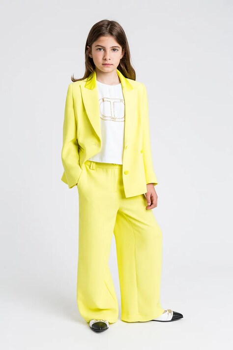 Twinset sacou copii culoarea galben, 251GJ2QNA