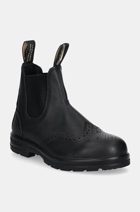 Blundstone ghete chelsea de piele culoarea negru, cu toc plat, 2443