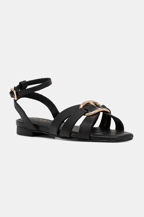 Detské kožené sandále Twinset čierna farba, 251GCJ04A