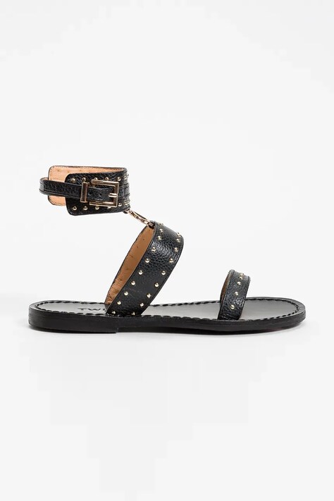 Дитячі шкіряні сандалі Twinset колір чорний 251GCJ04C