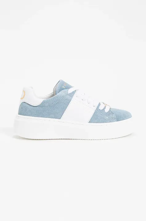 Dětské semišové sneakers boty Twinset modrá barva, 251GCJ01C