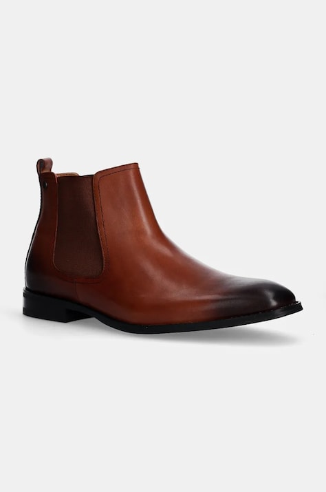 GOE ghete chelsea de piele barbati, culoarea maro, OO1N4021 COGNAC