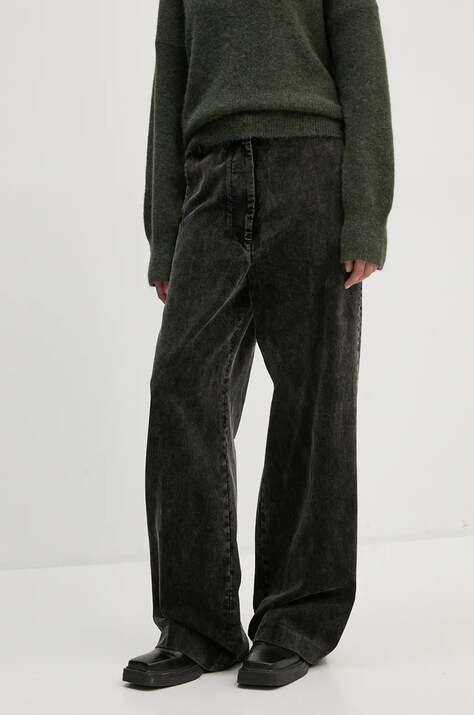 Hlače od samta Day Birger et Mikkelsen Jade - Contemporary Corduroy Washed boja: crna, ravni kroj, visoki struk, DAY65243412