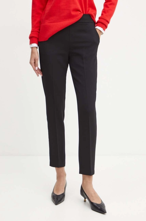 Silvian Heach pantaloni LACASI femei, culoarea negru, fason tigareta, high waist, GPA24147PA