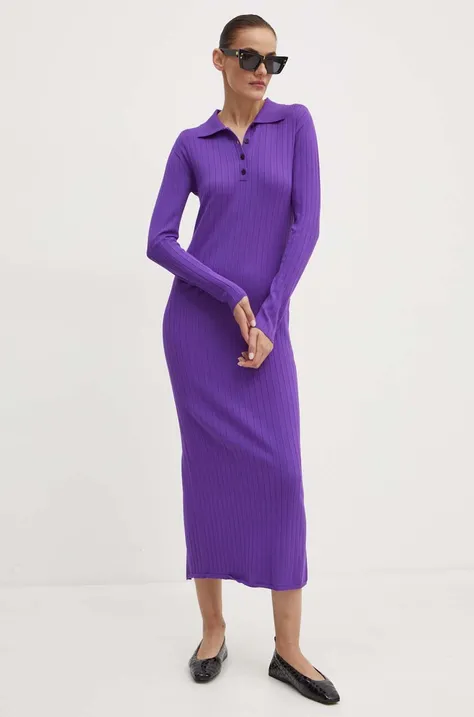 Liviana Conti sukienka kolor fioletowy maxi dopasowana F4WF16