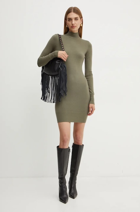 Silvian Heach rochie BENEL culoarea verde, mini, mulată, GPA24307VE