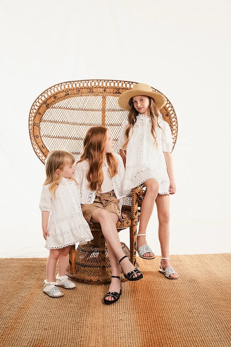 Dětské bavlněné šaty Twinset bílá barva, mini, 251GJ2410