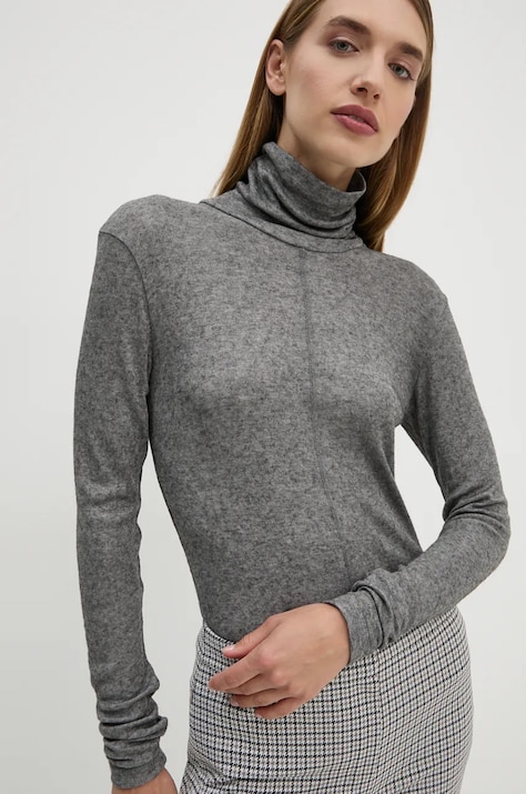 Свитер с примесью шерсти Day Birger et Mikkelsen Eve - Soft Wool женский цвет серый лёгкий с гольфом DAY65243433