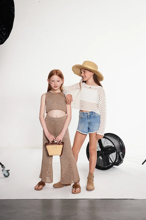 Detské rifľové krátke nohavice Twinset jednofarebná, 251GJ2521