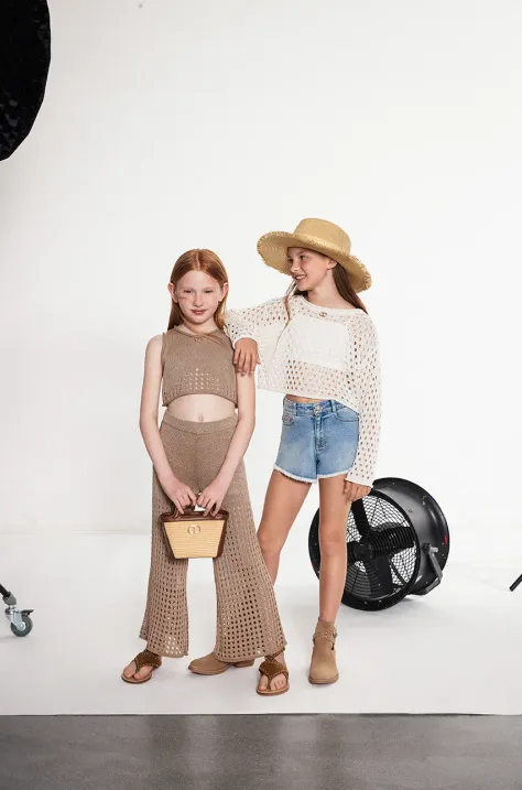 Детские джинсовые шорты Twinset однотонная 251GJ2521