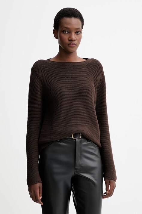 Marc O'Polo sweter bawełniany damski kolor brązowy 511605960113
