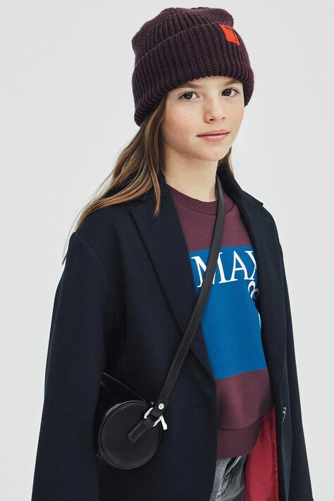 MAX&Co. bluza bawełniana dziecięca MAXS3F SWEAT-SHIRT kolor bordowy z nadrukiem MX0037