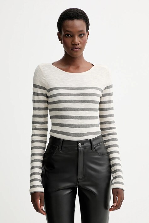 Marc O'Polo longsleeve din bumbac culoarea bej, 510219652597