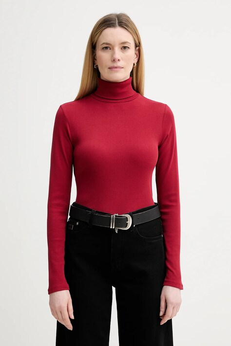 Marc O'Polo longsleeve kolor czerwony z golfem 5000007490