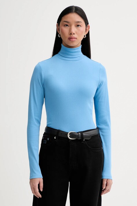 Marc O'Polo longsleeve kolor niebieski z golfem 5000007490