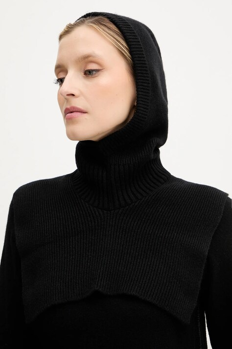 Balaklava od kašmira Liviana Conti boja: crna, A5WF35