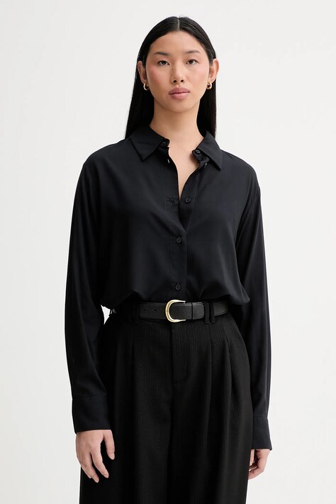 Košeľa Marc O'Polo čierna farba, regular, s klasickým golierom, 5000007985