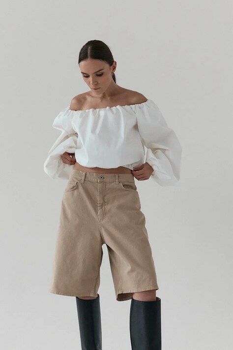 MUUV. bluzka RUA damska kolor biały gładka