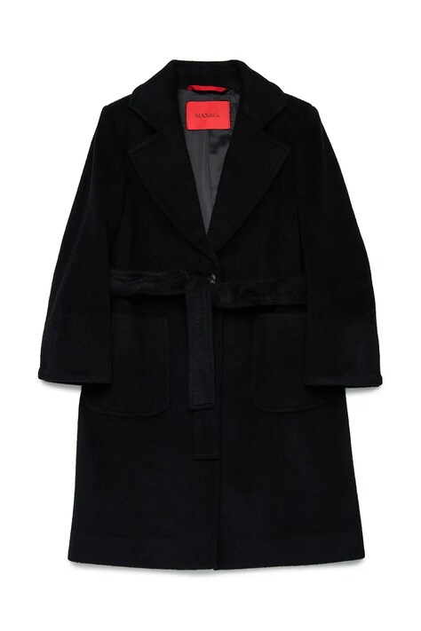 MAX&Co. płaszcz dziecięcy MAXJ1F JACKET kolor czarny MX0001