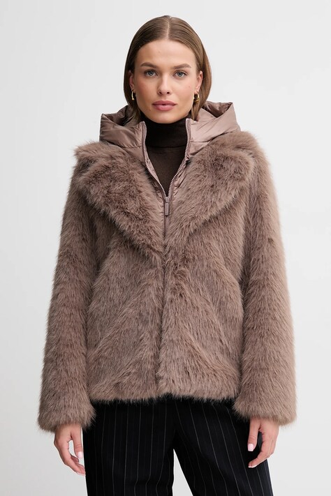 Пухено палто Bomboogie в бежово  GW9148TFRL5