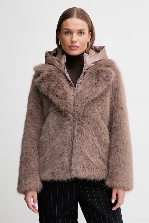 Пухено палто Bomboogie в бежово GW9148TFRL5