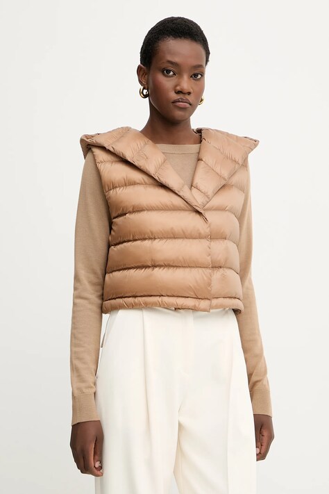 Liviana Conti vestă de puf culoarea maro, de tranzitie, CNTW02