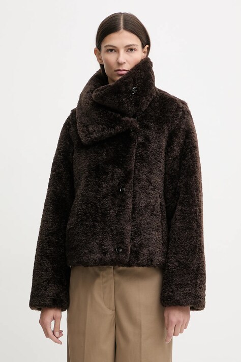 Marc O'Polo płaszcz kolor brązowy 510607870241