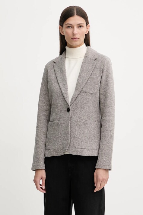 Marc O'Polo marynarka kolor beżowy jednorzędowa wzorzysta 511304458011