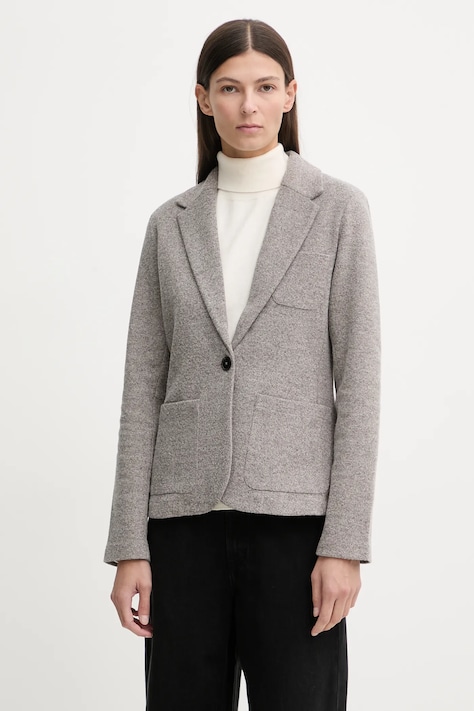 Marc O'Polo marynarka kolor beżowy jednorzędowa wzorzysta 511304458011