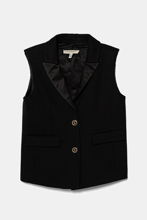 Twinset vestă copii culoarea negru, 252GJ2114