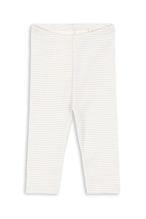 Fanga Fontana legginsy bawełniane niemowlęce FIO STRIPE PANTS OCS kolor beżowy gładkie FA100044