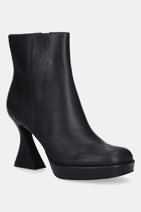 Jeffrey Campbell botki skórzane HUMANITY damskie kolor czarny na słupku U92-B01