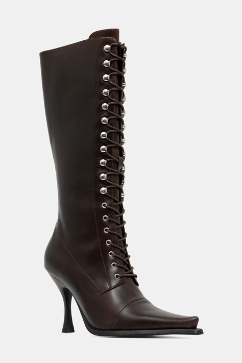 Jeffrey Campbell kozaki skórzane LANI-2 damskie kolor brązowy na szpilce JCD-218-6-01