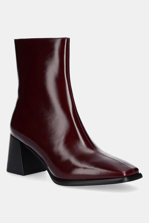 Jeffrey Campbell botki skórzane Sherpal-2l damskie kolor bordowy na słupku JC-1202-2-46