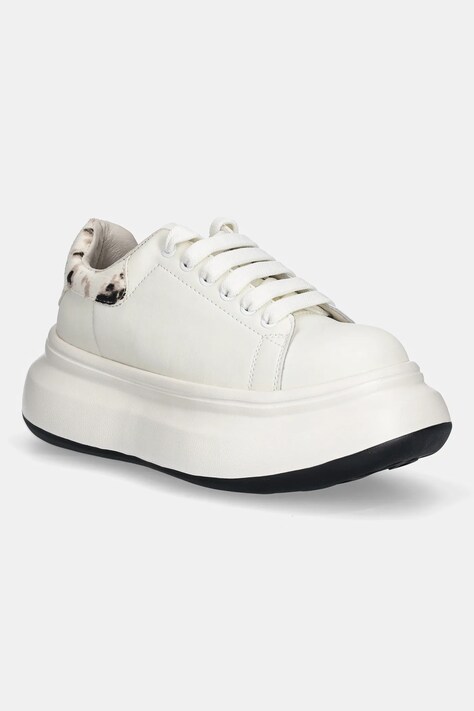 GOE sneakersy skórzane damskie kolor beżowy SS2N4002 WHITE