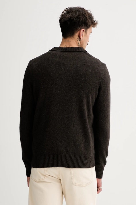Marc O'Polo sweter z dodatkiem wełny męski kolor brązowy lekki 530506660390