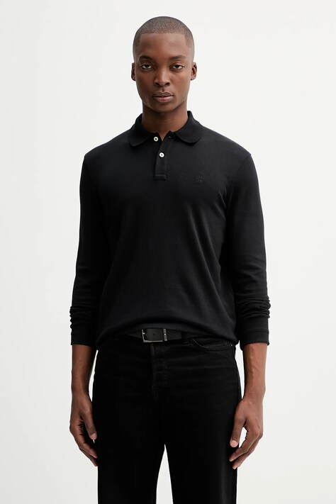 Marc O'Polo longsleeve bawełniany męskie kolor czarny gładki 531214455104
