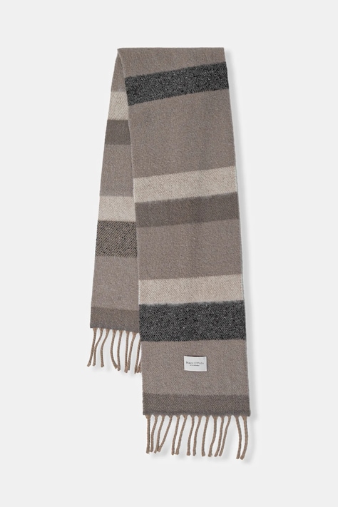 Marc O'Polo eșarfă cu lână culoarea bej, cu imprimeu, 510810502113