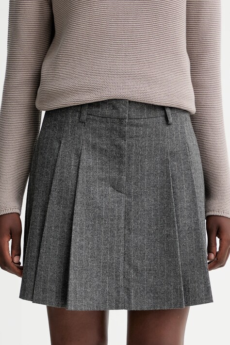 Marc O'Polo spódnica z dodatkiem wełny kolor szary mini rozkloszowana 510023720117