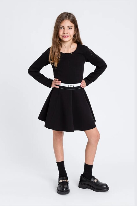 Twinset sukienka dziecięca kolor czarny mini rozkloszowana 252GJ205B