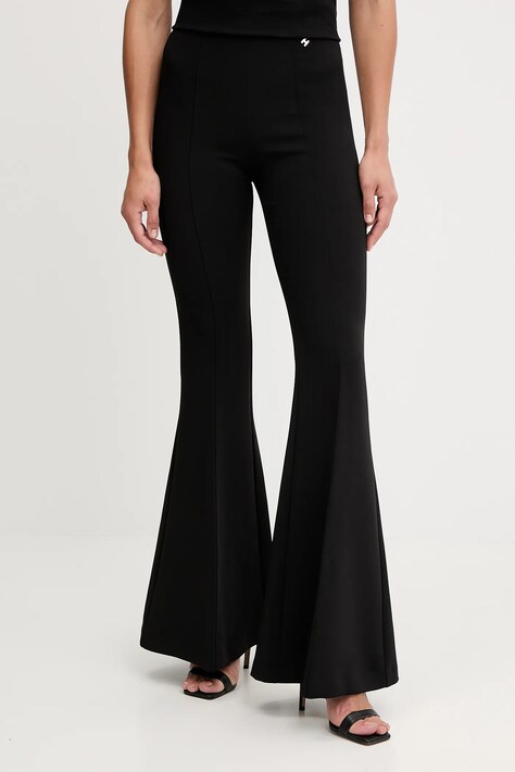 Silvian Heach spodnie MEDINA damskie kolor czarny dzwony high waist GPA25166PA